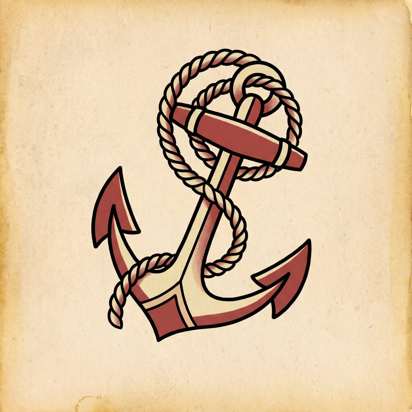 Tattoo flash of an anchor