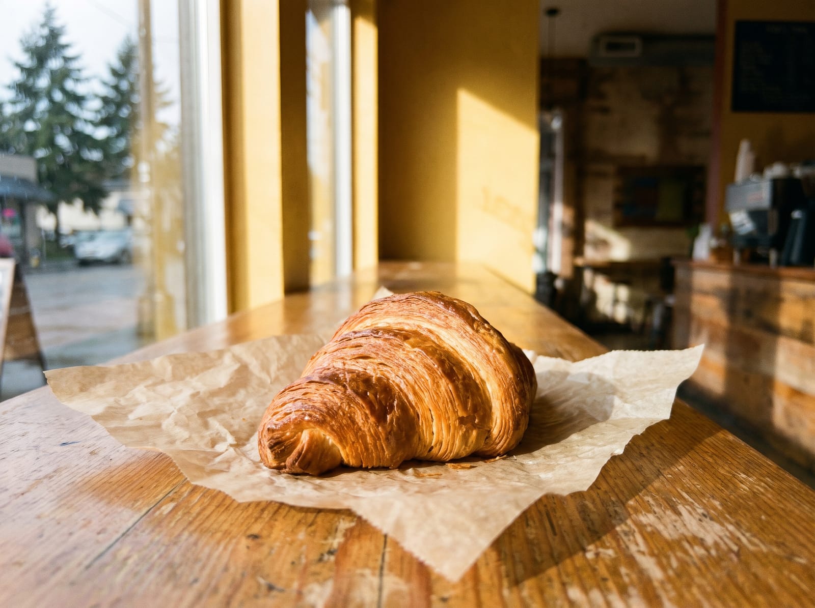 A flaky butter croissant